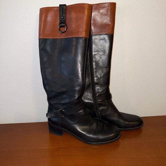 Black and Brown Bandolini Leather Boots size 6.5 - Picture 2 of 10